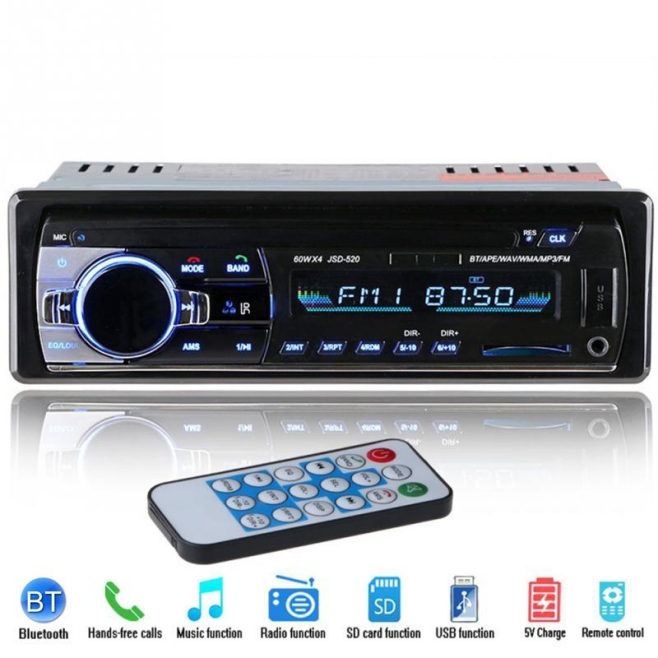 Autoradio Bluetooth Mains Libres FM USB SD MP3 WMA WAV Haute Qualité Facile à Installer - www.yonis-shop.com