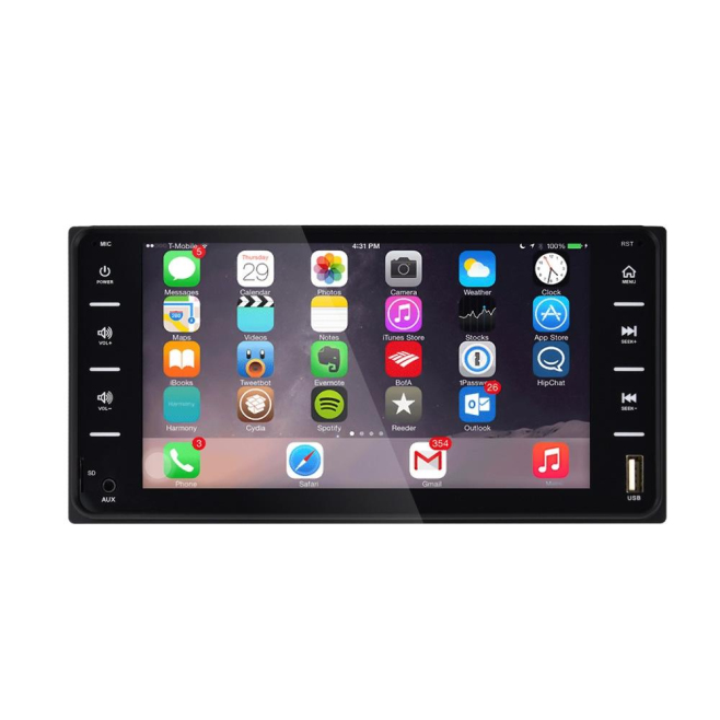 Autoradio Écran Tactile 7 Pouces Bluetooth MP5 Lecteur FM USB Contrôle Volant Réglage Miroir Caméra Recul - www.yonis-shop.com