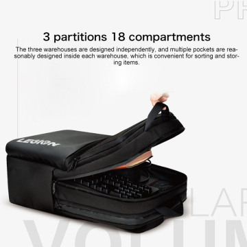 DeleyCON Sacoche Ordinateur Portable 16-17.3 Pouces - Housse Nylon Robuste, 2 Compartiments Accessoires, Rembourrage Renforcé, Noir