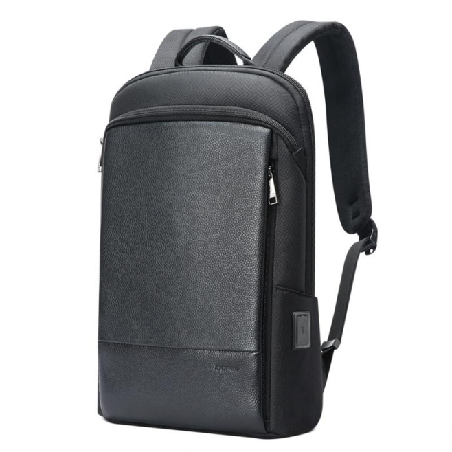 Sac À Dos Ordinateur Imperméable En Cuir Véritable Avec Compartiment Indépendant Et Ports USB - www.yonis-shop.com