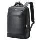 Sac À Dos Ordinateur Grande Capacité En Cuir Véritable Avec Ports USB Type-C Noir