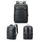 Sac À Dos Ordinateur Grande Capacité En Cuir Véritable Avec Ports USB Type-C Noir - www.yonis-shop.com