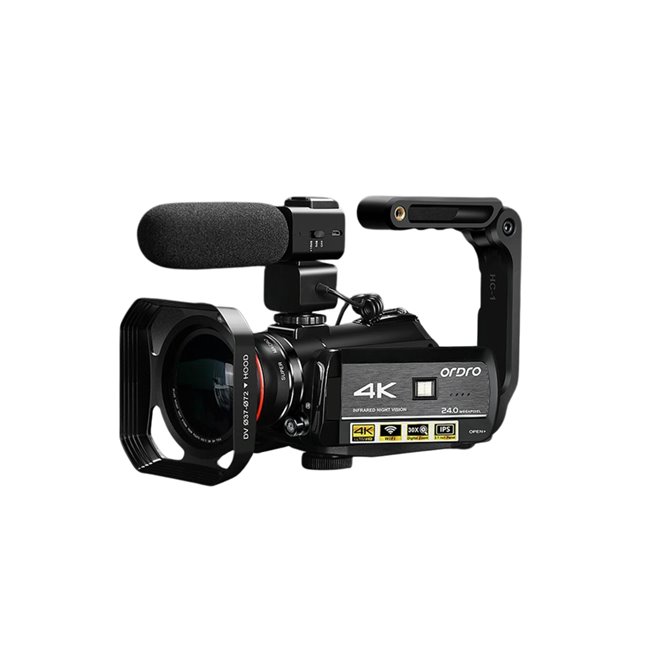 Caméscope Numérique 4K Ultra HD 13MP Vision Nocturne Écran Tactile 3.1 Pouces WiFi Zoom 30x Avec Microphone Et Trépied - www....