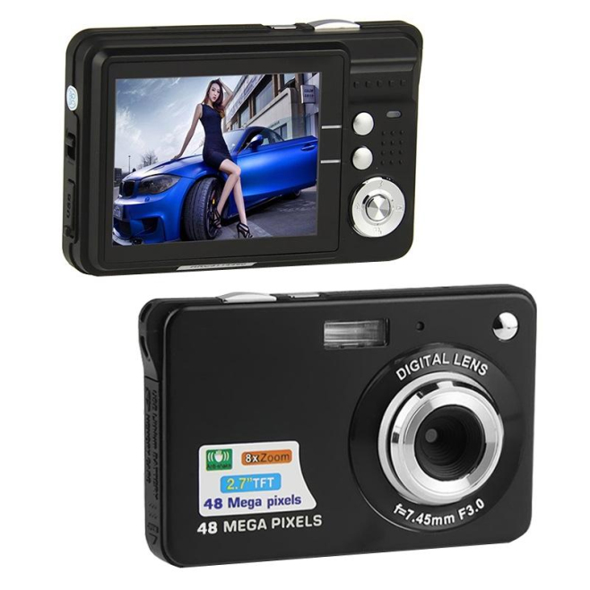 Appareil Photo Numérique 48 MP Pour Enfants - Compact, Zoom 8x, Anti-tremblement, écran 2.4" | Cadeau étudiant, Voyage