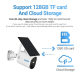 Camera IP HD 1080P WiFi Panneau Solaire Détection de Mouvement Vision Nocturne Audio Bidirectionnel Stockage Cloud et Carte T...