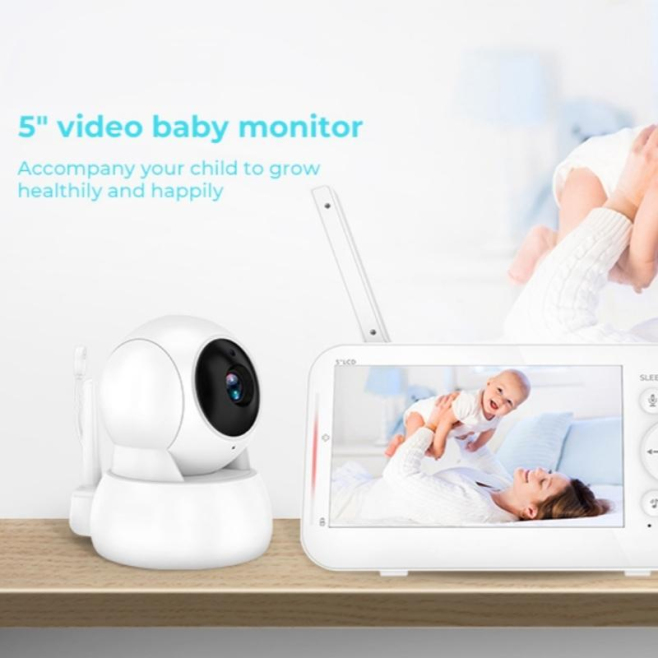 Babyphone Camera Vision Nocturne Intercom Bidirectionnel Écran 5 Pouces Haute Définition - www.yonis-shop.com