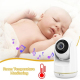 Babyphone Camera HD 5 Pouces Moniteur Bébé PTZ Rotation Vision Nocturne Température Voix Bidirectionnelle Berceuses - www.yon...