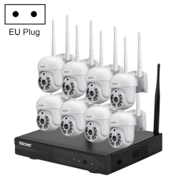 Camera Surveillance HD 3MP 8CH Sans Fil Vision Nocturne Couleur Audio Bidirectionnel Détection Mouvement Stockage Cloud