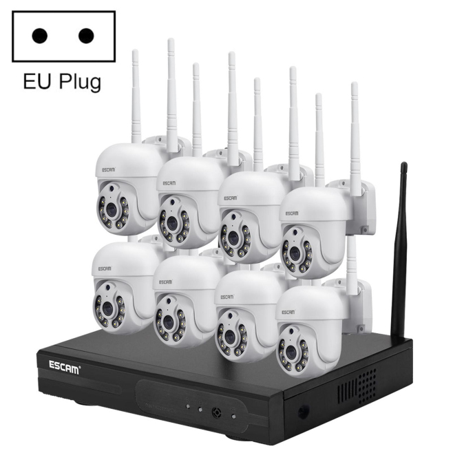 Camera Surveillance HD 3MP 8CH Sans Fil Vision Nocturne Couleur Audio Bidirectionnel Détection Mouvement Stockage Cloud - www...