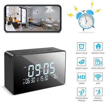 Réveil Caméra Espion Nisanmoon - WiFi 1080P, Vision Nocturne | Détection Mouvement, Appli Mobile