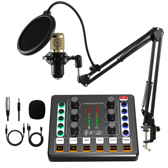Table De Mixage Bluetooth Pour Enregistrement Et Diffusion En Direct Noir Et Or - www.yonis-shop.com