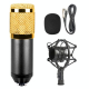 Microphone Studio Enregistrement Condensateur Avec Support Antichoc Compatible PC Mac Pour Diffusion En Direct KTV Blanc - ww...