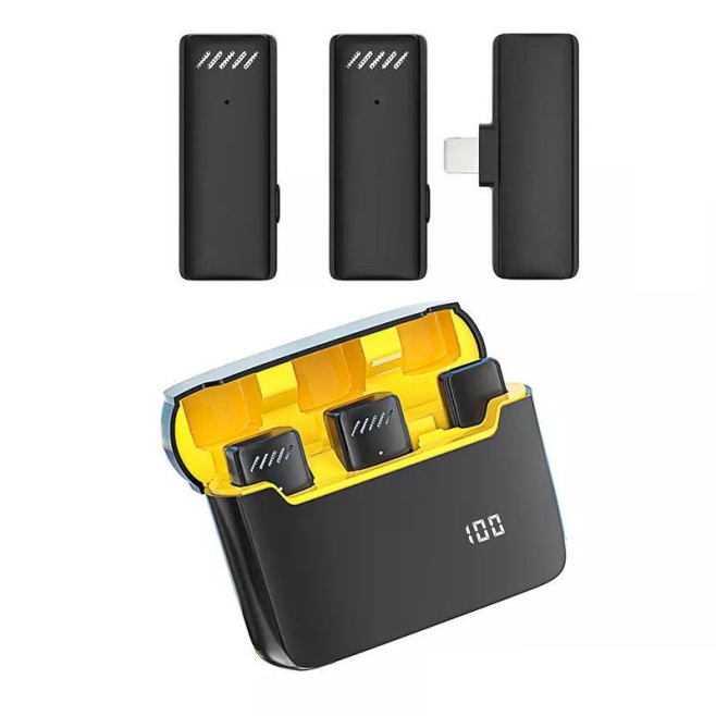 Microphone Sans Fil USB-C Réduction De Bruit Omnidirectionnel Avec Boîtier De Charge Haute Compatibilité - www.yonis-shop.com
