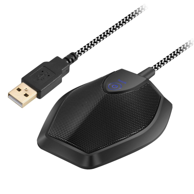 Microphone USB Omnidirectionnel Pour Ordinateur Compatible PC Mac Idéal Pour Réunions En Ligne et Enregistrements Haute Quali...
