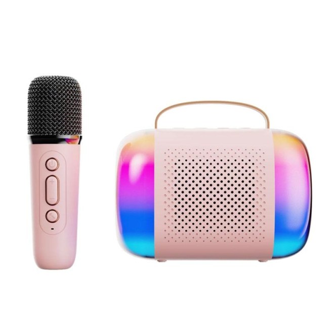 Microphone Portable Bluetooth Haut-Parleur Sans Fil Karaoke Intérieur Extérieur IPX7 8-10 Heures Autonomie LED Effets Sonores...