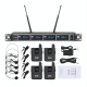 Système De Microphone Sans Fil UHF Professionnel Avec 4 Canaux Et Micro-Casque Lavalier - www.yonis-shop.com
