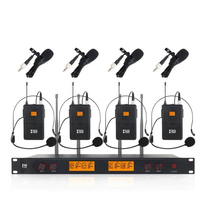 Microphone Sans Fil Professionnel 4 Canaux UHF Avec Micro Lavalier Pour Événements Extérieurs - www.yonis-shop.com