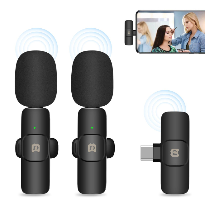 Microphone Sans Fil Réduction De Bruit Pour Téléphone Type-C Avec Récepteur Et Double Microphones - www.yonis-shop.com