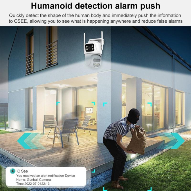 Camera IP WiFi 3MP Avec Reconnaissance Faciale Alarme AI Vision Nocturne Et Stockage Cloud - www.yonis-shop.com