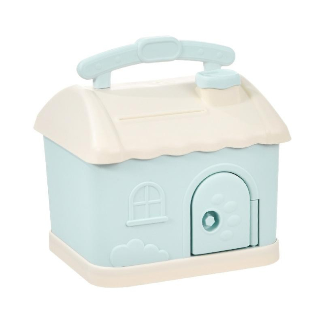 Tirelire Enfant Maison Bleue Avec Clé Design Portable Pour Économies Et Jeu - www.yonis-shop.com