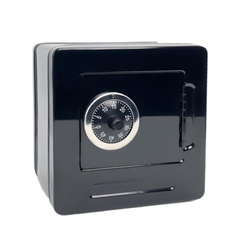 Tirelire En Acier Inoxydable Noir - 12x12cm, Ne S'ouvre Pas, à Casser Pour Récupérer L'argent - 2