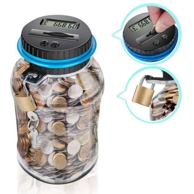 Tirelire Électronique Avec Compteur Digital Et Cadenas Cadeau Idéal Pour Enfants Et Amis Matériaux Durables ABS PVC Alimentat...