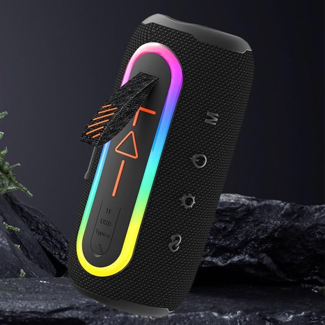 Enceinte Bluetooth Portable Sans Fil Avec Subwoofer Extérieur 360° Son Surround LED et Radio FM - www.yonis-shop.com