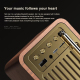 Enceinte Bluetooth Vintage Bois HIFI FM Radio Sans Fil Supporte TF U-Disk AUX Leather - www.yonis-shop.com