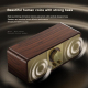 Enceinte Bluetooth Vintage Bois HIFI FM Radio Sans Fil Supporte TF U-Disk AUX Leather - www.yonis-shop.com