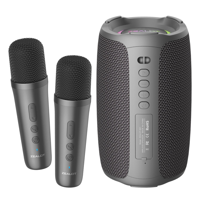 Enceinte Bluetooth Sans Fil Karaoke Avec Lumières RGB Et Microphone Double - www.yonis-shop.com