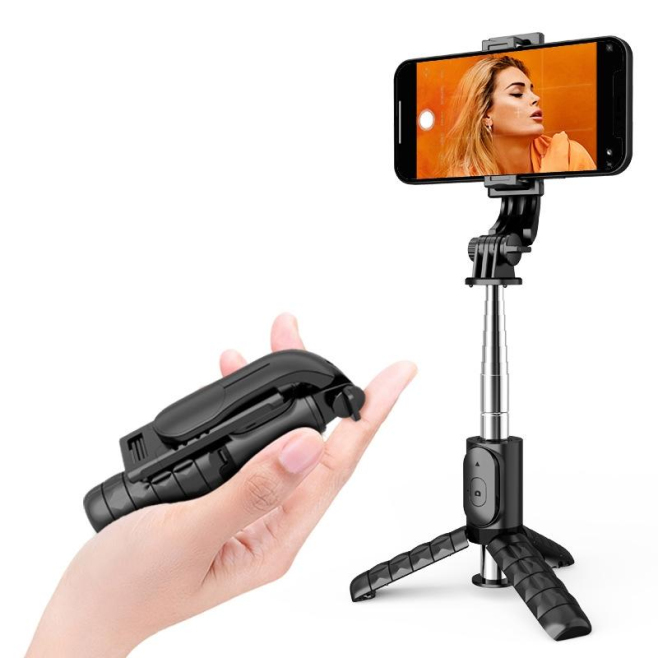 Mini Perche À Selfie Bluetooth Avec Trépied Stable Télécommande Sans Fil Et Rotation Horizontale Verticale - www.yonis-shop.com