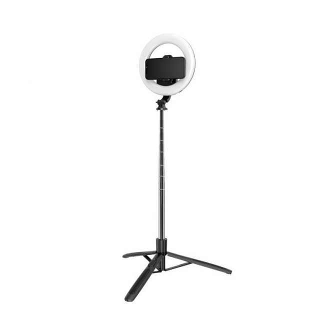 Perche À Selfie Bluetooth Sans Fil Avec Lumière Intégrée Rotation 360° Trépied Antidérapant Télécommande Cachée Extensible Ju...