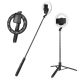 Perche À Selfie Bluetooth Sans Fil Avec Lumière Intégrée Rotation 360° Trépied Antidérapant Télécommande Cachée Extensible Ju...