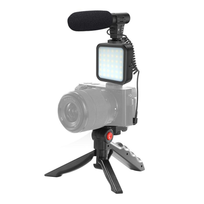 Perche À Selfie 3 En 1 Kit Vidéo Avec Trépied LED Et Microphone Portable - www.yonis-shop.com