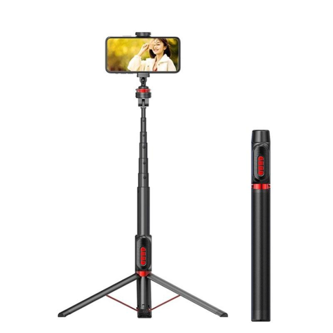 Perche À Selfie Bluetooth Avec Trépied En Alliage D'Aluminium Hauteur Réglable 1.5m Compacte Et Durable - www.yonis-shop.com