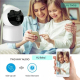 Babyphone Camera Sans Fil 360° HD Vision Nocturne Détection Mouvement Audio Bidirectionnel Alarme Intelligente Stockage TF 12...
