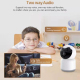 Babyphone Camera Sans Fil 360° HD Vision Nocturne Détection Mouvement Audio Bidirectionnel Alarme Intelligente Stockage TF 12...