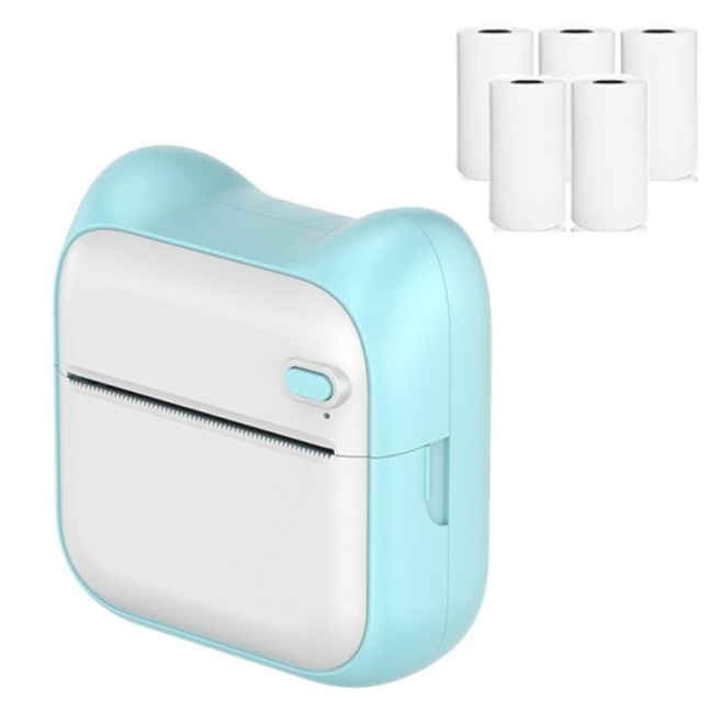 Mini Imprimante Bluetooth Portable Auto-adhésive Avec Papier Inclus Haute Résolution 200DPI Pour Photos Étiquettes Messages E...