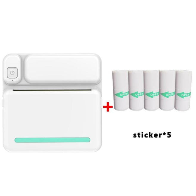 Mini Imprimante Bluetooth Sans Encre Imprimante De Poche Pour Devoirs Étudiants Photos Vintage Mémos Batterie Rechargeable - ...