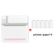 Mini Imprimante Bluetooth Sans Encre Pour Devoirs Étudiants Photos Vintage Notes Mémos Rose