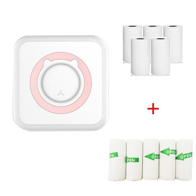 Mini Imprimante Bluetooth Sans Encre Pour Étiquettes Et Photos Haute Définition Rose Avec Autocollants Et Papier - www.yonis-...