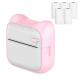 Mini Imprimante Thermique Bluetooth Portable Rose Avec 5 Rouleaux de Papier Impression Haute Qualité 200DPI Compacte et Facile à Transporter Pour Bureau Maison et Voyage