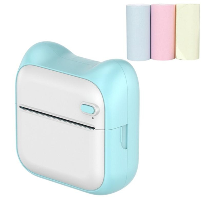 Mini Imprimante Bluetooth Portable Thermique Avec Rouleaux De Papier Coloré Haute Résolution Rechargeable Compacte Et Légère ...