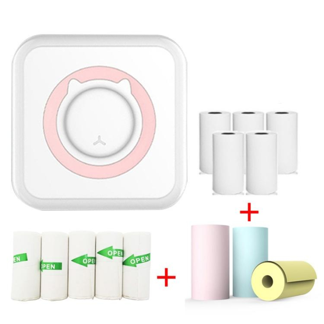 Mini Imprimante Bluetooth Sans Encre Pour Étiquettes Et Photos Haute Définition Compacte Et Portable Avec Batterie Longue Dur...
