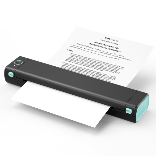 Mini Imprimante Bluetooth Sans Fil Portable Haute Résolution 203DPI Impression Rapide 13-15MM/S Batterie 1200mAh Compatible A...