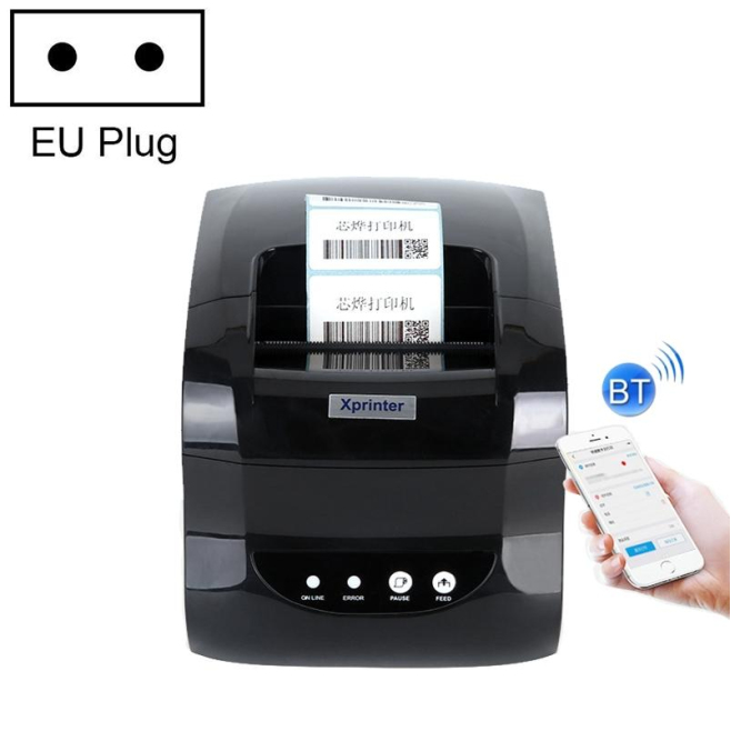Mini Imprimante Thermique 80mm Pour Étiquettes Vêtements Supermarché Code-Barres Bluetooth EU Plug Haute Résolution 203DPI - ...