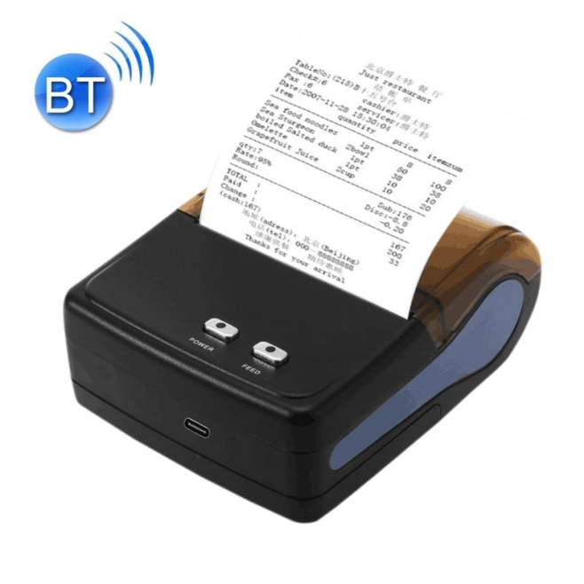 Mini Imprimante Portable Bluetooth 80mm Haute Vitesse Impression Thermique Longue Autonomie - www.yonis-shop.com