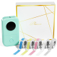 Mini Imprimante Thermique Portable Bluetooth Avec 5 Rouleaux Papier Vert