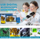 Microscope 1600X HD Capteur D'Image 3 En 1 USB Digital Avec 8 LED Et Support Professionnel - www.yonis-shop.com