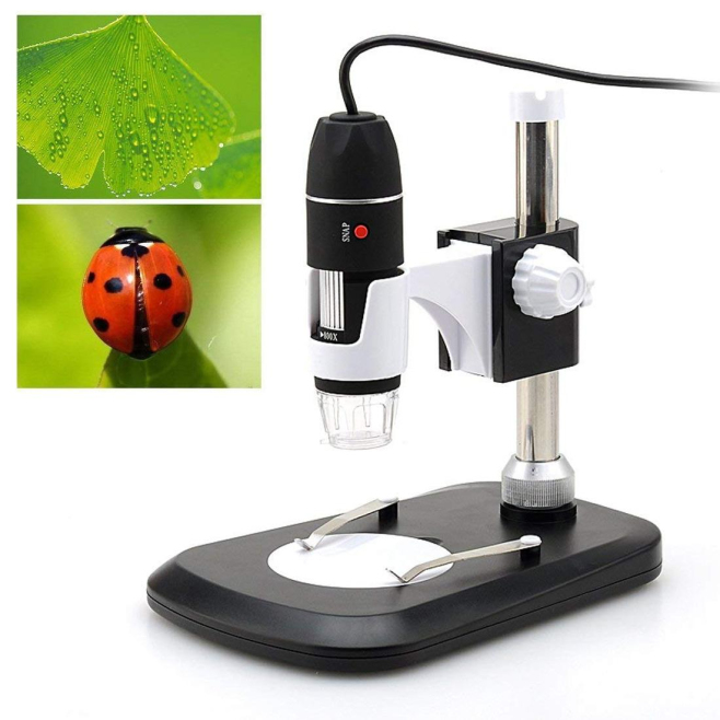 Microscope USB Digital 40X-800X Avec Capteur D'Image 2.0MP Et 8 LEDs Pour Enfants Hobbyistes Et Professionnels - www.yonis-sh...